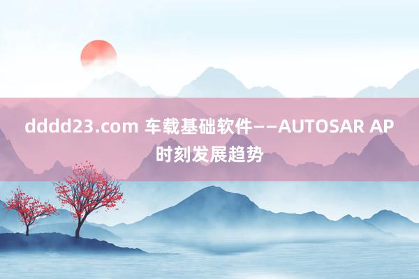 dddd23.com 车载基础软件——AUTOSAR AP时刻发展趋势