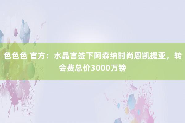 色色色 官方：水晶宫签下阿森纳时尚恩凯提亚，转会费总价3000万镑