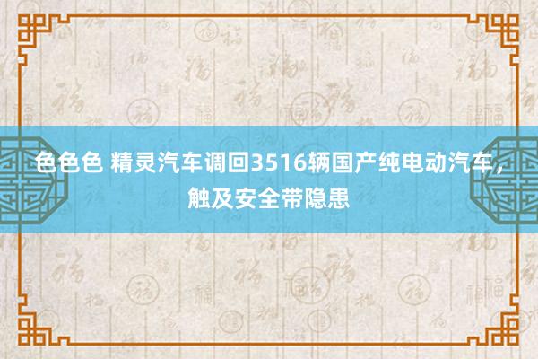 色色色 精灵汽车调回3516辆国产纯电动汽车，触及安全带隐患