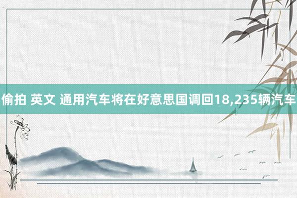 偷拍 英文 通用汽车将在好意思国调回18，235辆汽车