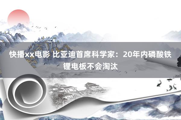 快播xx电影 比亚迪首席科学家：20年内磷酸铁锂电板不会淘汰