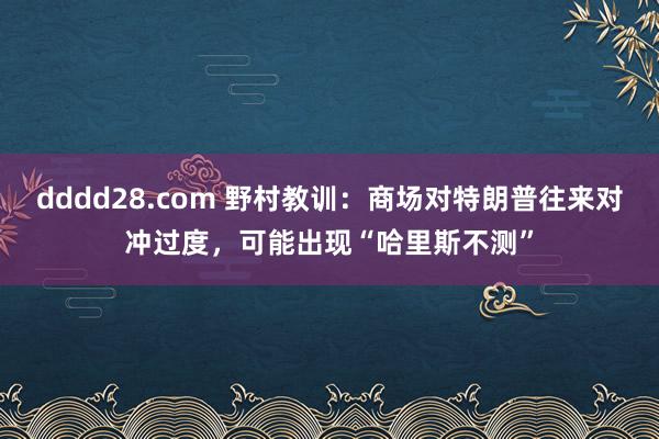 dddd28.com 野村教训：商场对特朗普往来对冲过度，可能出现“哈里斯不测”