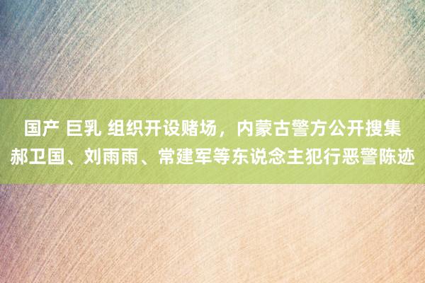 国产 巨乳 组织开设赌场，内蒙古警方公开搜集郝卫国、刘雨雨、常建军等东说念主犯行恶警陈迹