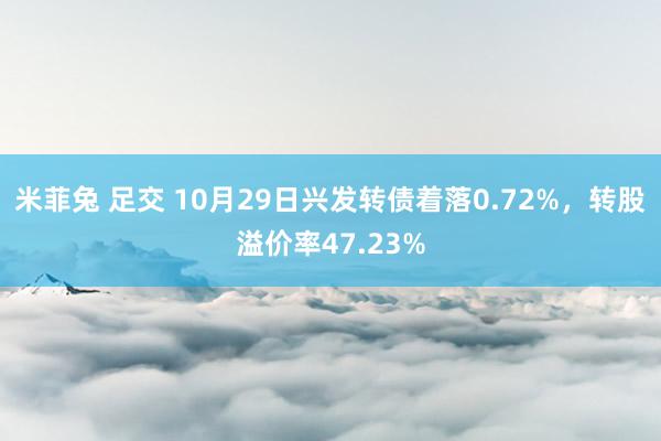 米菲兔 足交 10月29日兴发转债着落0.72%，转股溢价率47.23%