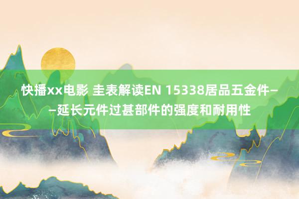 快播xx电影 圭表解读EN 15338居品五金件——延长元件过甚部件的强度和耐用性