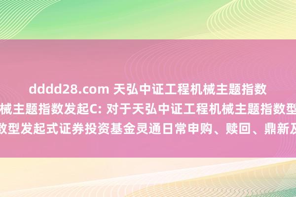 dddd28.com 天弘中证工程机械主题指数发起A，天弘中证工程机械主题指数发起C: 对于天弘中证工程机械主题指数型发起式证券投资基金灵通日常申购、赎回、鼎新及依期定额投资业务的公告