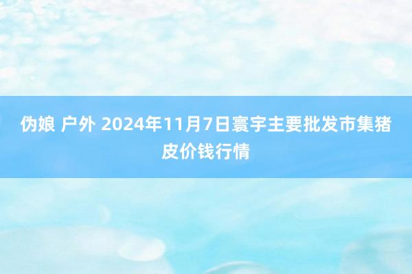 伪娘 户外 2024年11月7日寰宇主要批发市集猪皮价钱行情