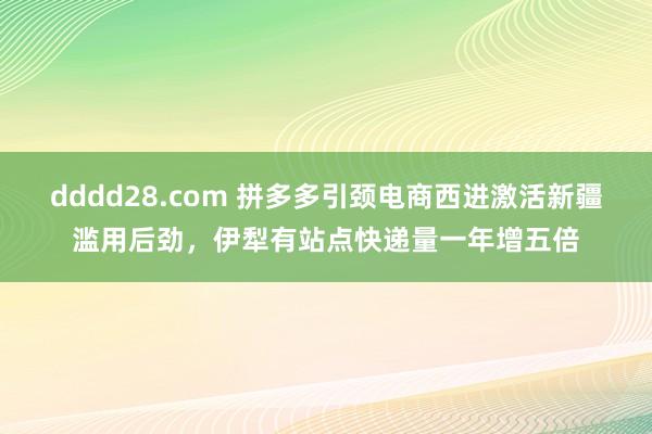 dddd28.com 拼多多引颈电商西进激活新疆滥用后劲，伊犁有站点快递量一年增五倍