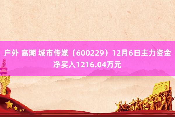 户外 高潮 城市传媒（600229）12月6日主力资金净买入1216.04万元