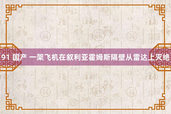 91 国产 一架飞机在叙利亚霍姆斯隔壁从雷达上灭绝