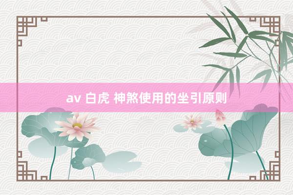 av 白虎 神煞使用的坐引原则