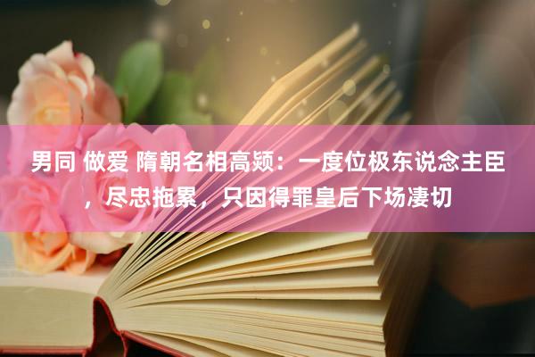 男同 做爱 隋朝名相高颎：一度位极东说念主臣，尽忠拖累，只因得罪皇后下场凄切