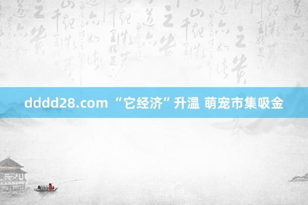 dddd28.com “它经济”升温 萌宠市集吸金