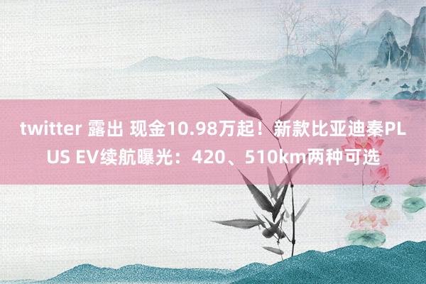 twitter 露出 现金10.98万起！新款比亚迪秦PLUS EV续航曝光：420、510km两种可选