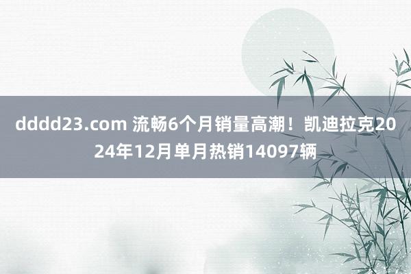 dddd23.com 流畅6个月销量高潮！凯迪拉克2024年12月单月热销14097辆