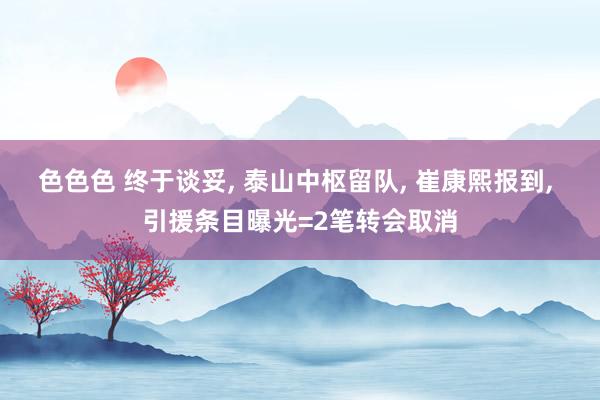 色色色 终于谈妥， 泰山中枢留队， 崔康熙报到， 引援条目曝光=2笔转会取消