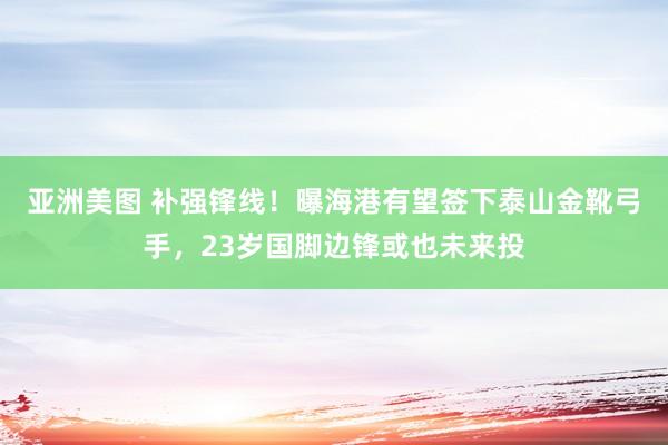 亚洲美图 补强锋线！曝海港有望签下泰山金靴弓手，23岁国脚边锋或也未来投